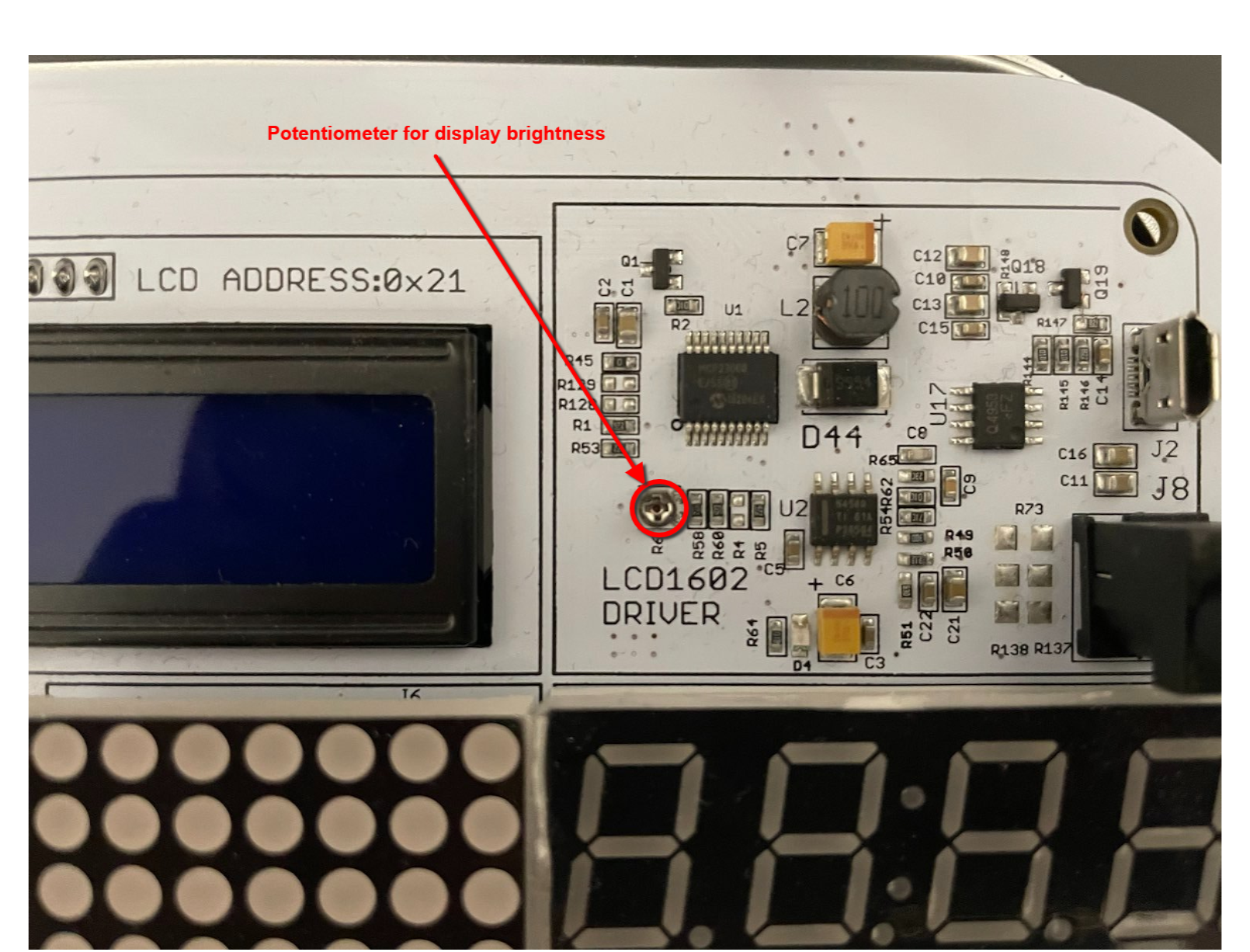 Potentiometer des LCD-Display